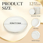 12 Pack Ceramic Jewelry Trays, 4.5 Inch Round | Decorative Trinket Dish Set for Vanity Organizer & Bathroom Decor, Birthday Gifts for Women - Image 2