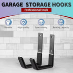 Heavy Duty Steel Hooks - Wall Mount Organizer for Garage & Garden Tools, Hoses & More (4, Small) - Image 5