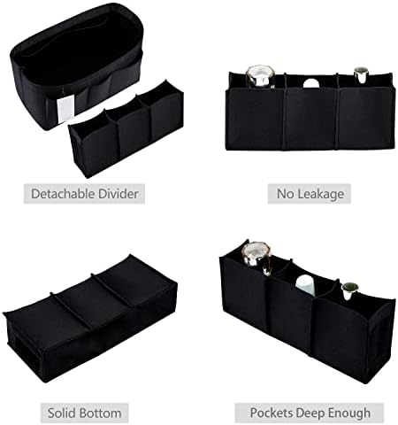 ZTUJO Purse Organizer Insert, Felt Bag Organizer For Handbag Purse Organizer,13 Colors, 6 Size (Medium, Silky Black) - Image 4