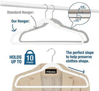 50 Pack Slim Plastic Clothes Hangers,White | 17.7 in adult size, 0.2 in profile, non-velvet ABS, anti-slip grooves, Closets/dorms/laundry - Image 3