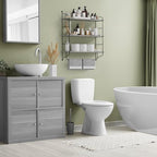 Sorbus 3-Tier Floating Shelves for Wall, Bathroom Storage & Decor (Gray) - Image 2