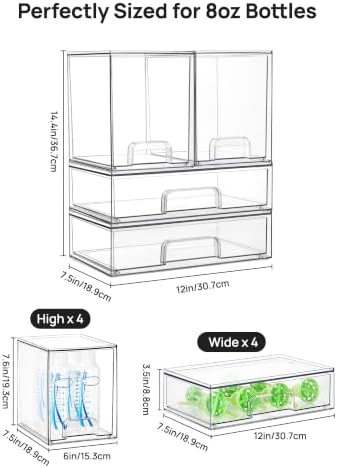 Vtopmart Clear Stackable Storage Drawers Set of 8, Plastic Organizer Bins - Image 2