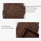 Valet Tray Desktop Storage Organizer – Vegan Leather Catchall Bedside Vanity Tray Nightstand Caddy Holder for Remote Controller, Watch, Keys, Phone, Wallet, Coin, Jewelry, Stone Brown - Image 5