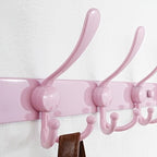 Dseap Coat Rack Wall Mount - 38” Long 10-Tri-Hooks Heavy Duty Coat Hanger Rail Wall Hooks for Hanging Coats Hats Clothing Clothes Purse Mudroom Entryway, Pink, Pack of 2 - Image 2