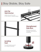 Sakugi Storage Shelves - 5 Tier Shelf Organizer, Heavy Duty Garage Shelving Unit with Leveling Feet, Stable Metal Shelves Organizer for Pantry, Kitchen and Closet, 33.0" W x 12.6" D x 72.0" H, Black - Image 6