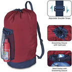 Dalykate Backpack Laundry Bag, Laundry Backpack with Shoulder Straps and Mesh Pocket Durable Nylon Clothes Hamper Bag with Drawstring Closure Red - Image 3