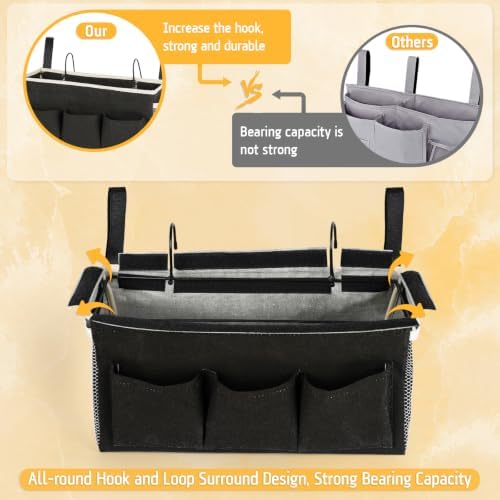 Lilithye Bedside Caddy, Bedside Storage Bag Hanging Organizer for Bunk Bed - Image 5