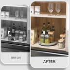 Oroutor 10-Inch Gray Wooden Lazy Susan Spice Organizer for Cabinet - Image 2