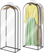 Garment Bags for Hanging Clothes 60” Long, Ultra Clear Suit Bags for Closet Storage, Moving Organization, Travel Covers with 10" Gussets for Coat, Dress, Shirt and Sweater - 2 PCS by Ramota