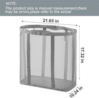 Mesh Bag with Handles, Collapsible Laundry Basket, Foldable Laundry Bag, Breathable Folding Beach Bag,Space-saving Travel Tote Bags (2, Grey) - Image 2