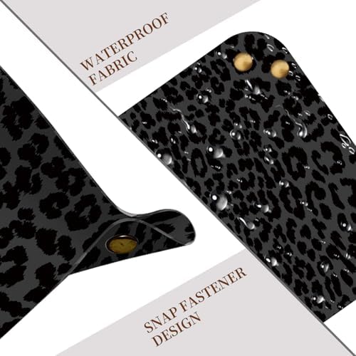 PU Leather Jewelry Valet Tray, Portable Catchall Tray for Keys, Wallet, Watch,Travel Jewelry Tray Organizer for Nightstand Desk Entryway Home Decor Gift for Women Men Black Leopard Print - Image 4
