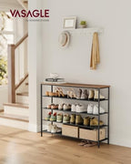 VASAGLE 5-Tier Shoe Rack, 20-24 Pairs, Steel Frame - Image 2
