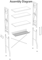 Aduanbang 4 Tier Over The Toilet Storage Rack, Bathroom Organizer Shelf with Basket, Adjustable Shelves, Freestanding Space Saver for Small Bathrooms - Image 6
