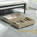 TIOPGHAD 2-Pack Under Bed Storage Drawers Organizer with Wheels, Oak by TIOPGHAD