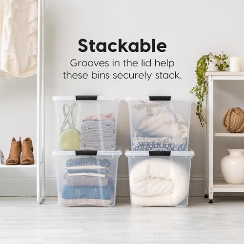 IRIS USA 4-Pack 72 Quart Storage Bins with Lids, Clear - Image 4