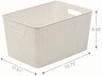 BINO | Plastic Storage Baskets, 22 Liter - 3 Pack, Natural | THE WOVEN COLLECTION | Storage Basket for Shelves | Woven Storage Baskets for Organizing Bins | Pantry Shelf Organizer | Container Bin - Image 2