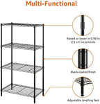 Amazon Basics 4-Shelf Steel Wire Storage Shelves for Garage, Adjustable Metal Shelving Unit, 200 lbs Per Shelf, 23.2" W x 48" H x 13.4" D, Black - Image 6