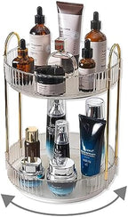 Asayuee 360 Rotating Makeup Organizer,2 Tier Large Capacity Make Up Organizers and Storage,Skincare Perfume Vanity Organizers,Bathroom Cosmetics Storage Organizer Countertop(Clear-2 Tier) by Asayuee
