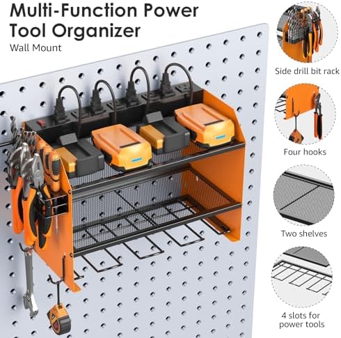 CCCEI Wall Mount Modular Tool Charging Organizer, Orange, 1 Pack, 3 Tier. - Image 5
