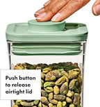 OXO Good Grips Airtight POP Container | Pistachio | Push Button Seal | For Sugar & Flour | 3 Containers with Mini Scoops, Pack of 2 - Image 3