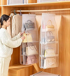 AARAINBOW Hanging Handbag Organizer for Closet, 8-Pocket Purse Storage Holder, Space-Saving Wardrobe Organizer for Women, 44.5"L x 13.5"W (A-White) - Image 6