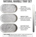 YKAJO Carrara White Gray Oval Marble Tray, 11.8x5.9 Perfume Organizer Dish - Image 4
