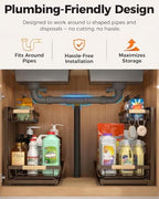 Sevenblue 2-Pack 2-Tier Height Adjustable Under Sink Organizer & Storage - Image 5