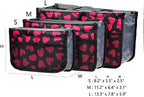 Vercord Purse Organizer Insert for Handbags Bag Organizers Inside Tote Pocketbook Women Nurse Nylon 13 Pockets Rose Heart Medium - Image 3