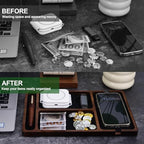 MultiBey Acacia Wood Valet Tray for Men Women, Nightstand Desk Organizer - Image 5