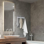 Over The Door Hooks, Towel Rack for Bathroom, Door Mount Towel Hooks Bath Towel Hanger for Bedroom Kitchen Pool Beach Towels Bathrobe Wall Mount Towel Holder for Bathrooms (6 Hooks, Silver Grey) - Image 5