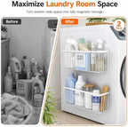 2-Pack Magnetic Laundry Organizer Shelf for Washer Dryer, White - Image 4