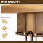 Rebee Vision Acacia Wood Key Holder Wall Mount for Room Decor, Brown - Image 5