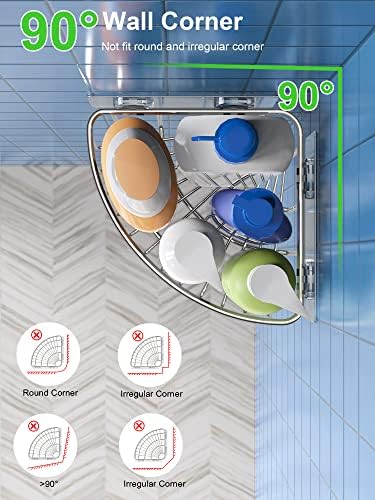 SMARTAKE 2-Pack Corner Shower Caddy Deep Basket, SUS304 Stainless Steel - Image 2