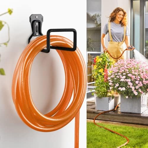 Hose Holder Stand Wall Mount, 2Pcs Heavy Duty Garden Hose Hanger Reel - Image 4