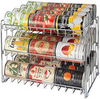 Kitchen Details 3 Tier Can Organizer | Chrome Steel Canned Food Storage Rack | Holds 36 Cans | Space-Saving Pantry & Cabinet Storage Solution | Easy Access to Canned Goods | Freestanding Design by KitchenDetails