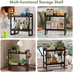 AmazerBath Bamboo Over The Toilet Storage Shelf - 2-Tier Bathroom Organizers and Storage Shelves, 2 in 1 Dual Stable Above Over Toilet Bathrooms Shelf Home Storages Rack for Small Bathroom, Black - Image 6