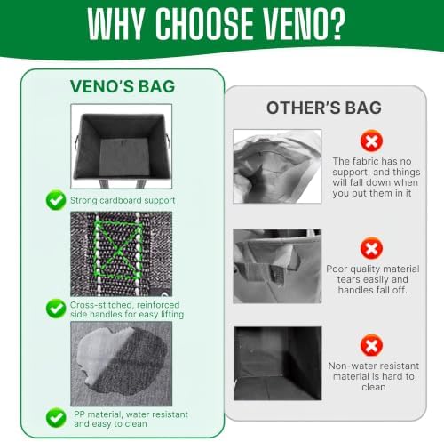VENO 2 Pack Extra Large Reusable Grocery Shopping Bags Utility Tote - Image 5