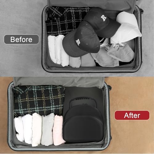 GERMUN Hard baseball hat case, Hat Carrier Travel Case with Adjustable Shoulder Strap, Hat cap case for 3 Baseball Caps - Perfect for Traveling & At-Home Storage (Black with Grey) - Image 6