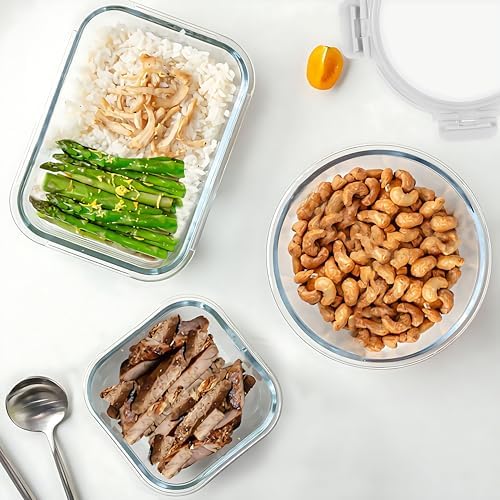KOMUEE 30 Pieces Glass Food Storage Containers Set, White - Image 5