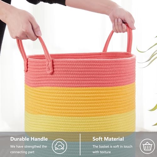 60L Rainbow Baby Girls Kids Laundry Basket Hamper for Nursery - Image 5