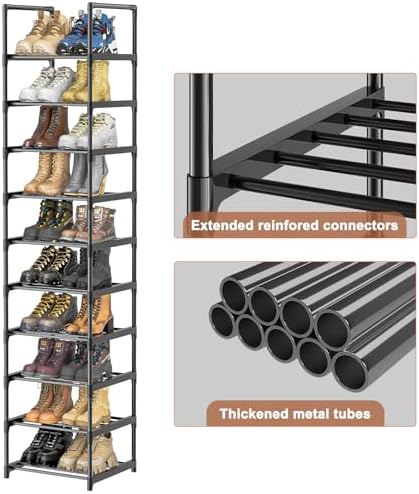 OYREL Tall Shoe Rack Narrow 10 Tier Shoes Rack - Image 5