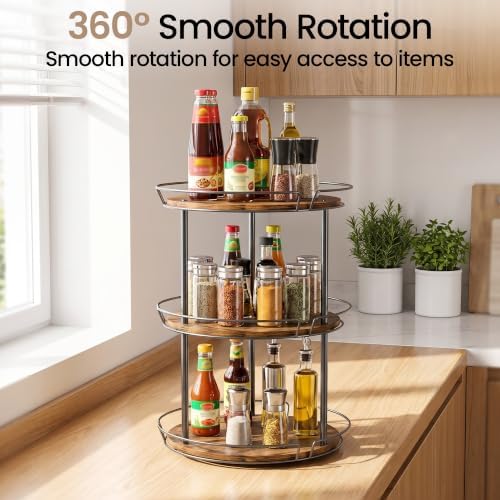 LAMU 3-Tier Lazy Susan Turntable Organizer, Spinning Spice Rack for Cabinet - Image 4