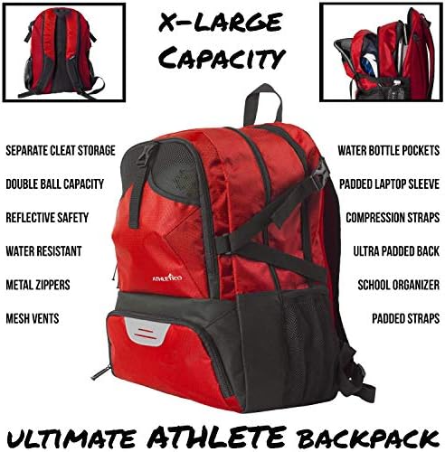 Athletico National Soccer Bag - Backpack for Soccer, Basketball & Football Includes Separate Cleat and Ball Holder - Image 3