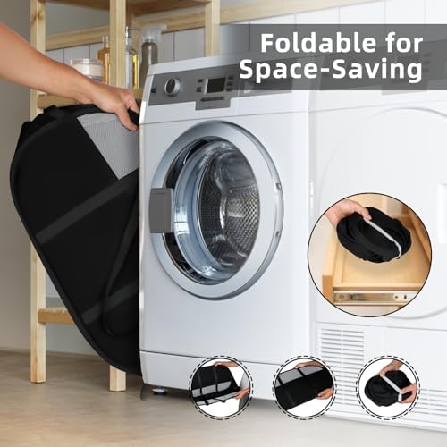 100L Collapsible Laundry Baskets, Tear Proof Pop Up Laundry Hamper with Dual Handles, Large Foldable Laundry Basket, Easy to Carry Laundry Hamper for Home, Laundry Room, Bedroom, Dorm, Travel Black - Image 3