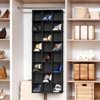 Simple Houseware 24 Section Shelves Hanging Shoes Organizer, Black - Image 2