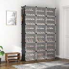 ROJASOP Portable Shoe Rack Organizer, 72 Pairs Covered Shoe Rack Shoe Organizer for Closet Entryway 12-Tier Shoe Storage Cabinet Space Saver Closed Shoe Organizer Cabinet with Doors - Image 2