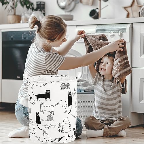 Foldable Baby Laundry Basket Hamper for Nursery Girl Boy kids Clothes laundry hamper basket Portable Tall Collapsible Cute Laundry Basket Organizer, Nursery Storage Basket with Handles (Animal Cats) - Image 7