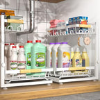 Sevenblue 2-Pack 2-Tier Height Adjustable Under Sink Organizer & Storage by Sevenblue