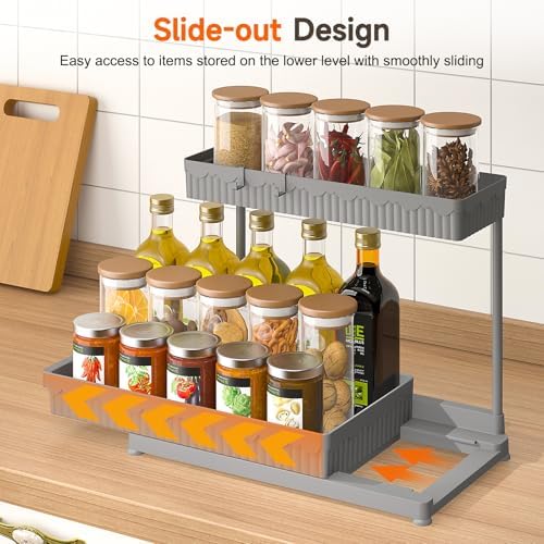 Sevenblue 3-Pack 2-Tier L-Shaped Under Sink Organizers with Sliding Drawers - Image 3