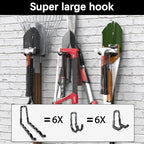 3-H Super Heavy Duty Garage Wall Hooks 18 Pack, One-Piece Construction Garage Wall Hooks, Garage Hanger & Organizer Wall Mount for Ladders, Bikes, Chairs, WeedEaters, Shovels, Garden Tools (Black) - Image 5